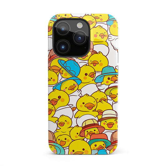 Ducky Delight (iPhone MagSafe Case)RimaGallery's MagSafe Cases featuring a Cheerful yellow ducklings with cute hats designs for iPhone 13, 14, &amp; 15 (Mini, Pro, Max, Plus). Shop now!RimaGallery