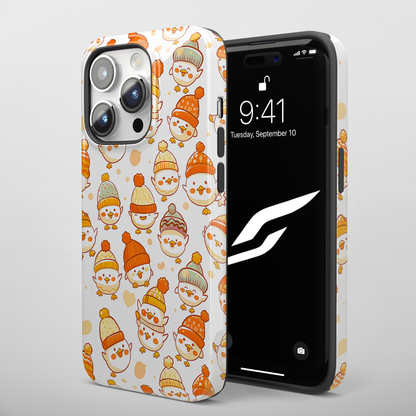 Snowy Snuggles (iPhone Case 11-15)Elevate your iPhone's protection and style with RimaGallery's Adorable snowmen in winter attire patterned On case, featuring dual-layer defense and a sleek, glossy fRimaGallery