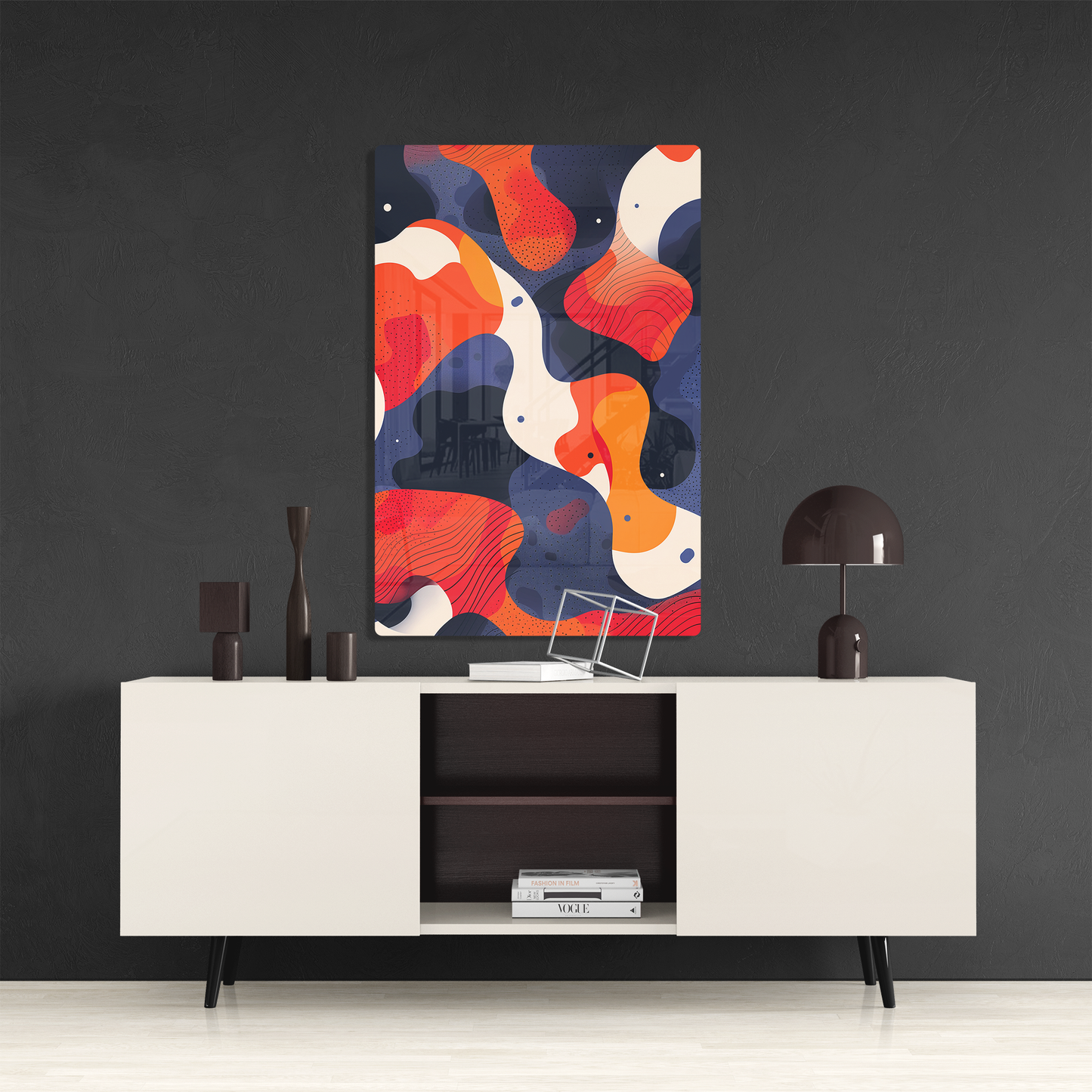 Colorflow Canvas (Acrylic)Step into the universe with abstract, flowing shapes in a bold color palette. Acrylic art from RimaGallery. Experience the cosmos in your home with vibrant, ethicallRimaGallery