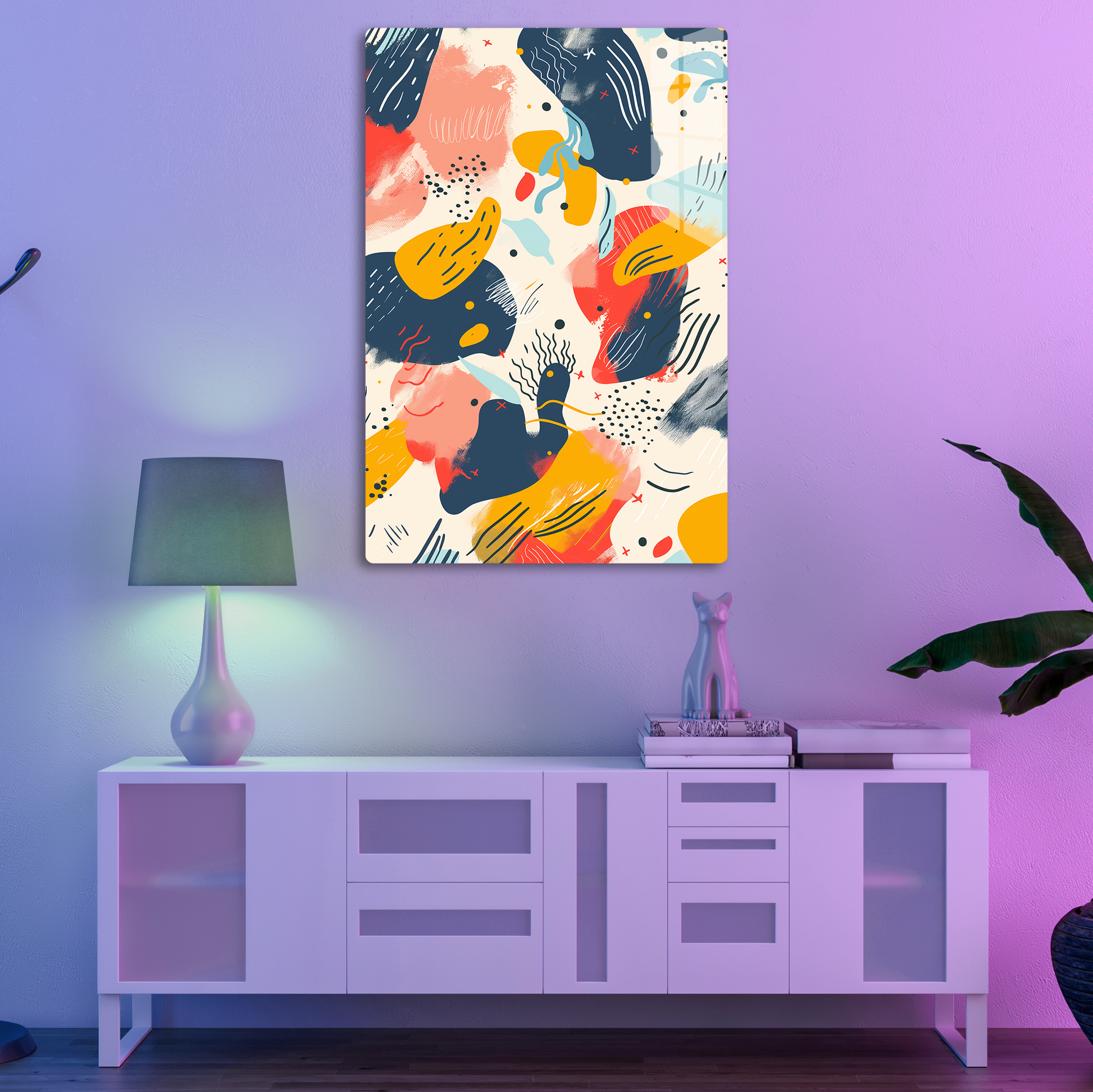 Abstract Play (Acrylic)Step into the universe with an Modern abstract art with bold splashes of color. Acrylic art from RimaGallery. Experience the cosmos in your home with vibrant, ethicaRimaGallery