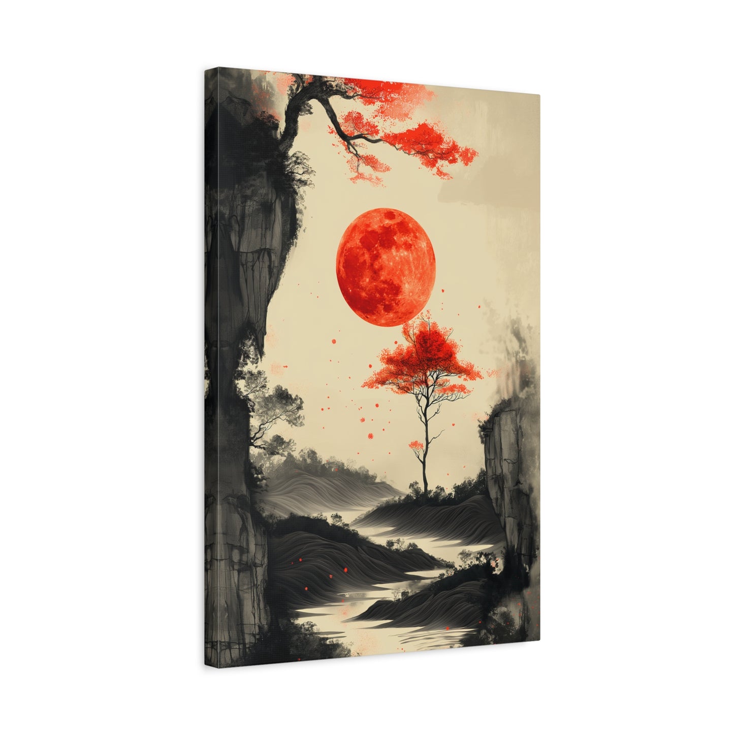 Scarlet Moonrise (Canvas)Ethereal landscape with a vivid red moon canvas print. Shop now for innovative products designed to enhance your digital lifestyle. Fast shipping!RimaGallery