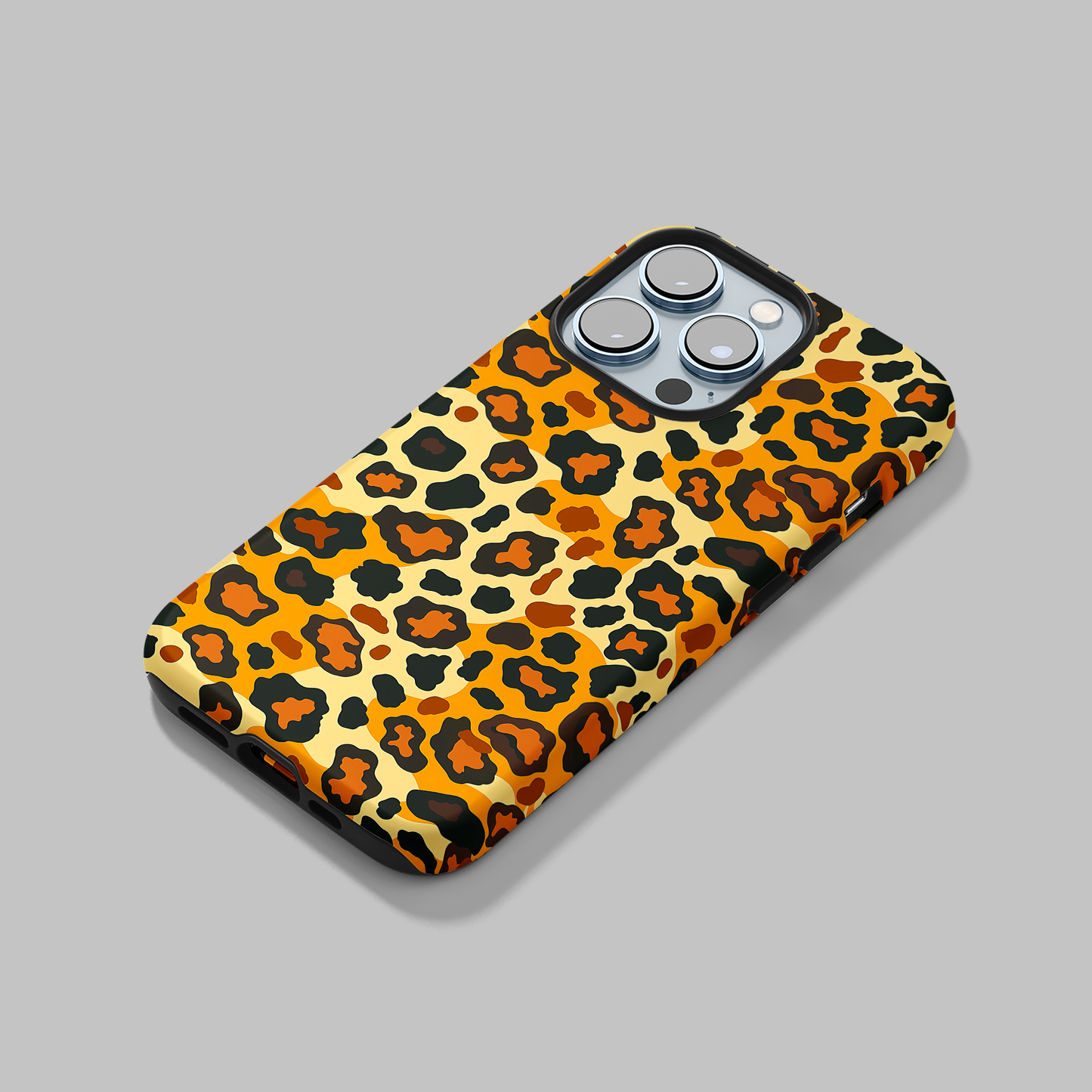 Safari Chic (iPhone Case 11-15)Elevate your iPhone's protection and style with RimaGallery's Trendy animal print pattern with teal accents On case, featuring dual-layer defense and a sleek, glossyRimaGallery