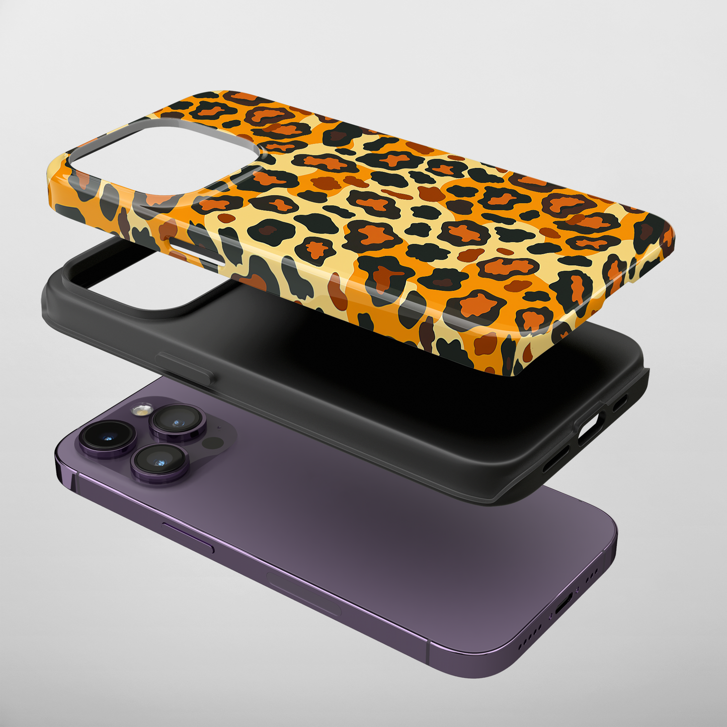 Safari Chic (iPhone Case 11-15)Elevate your iPhone's protection and style with RimaGallery's Trendy animal print pattern with teal accents On case, featuring dual-layer defense and a sleek, glossyRimaGallery