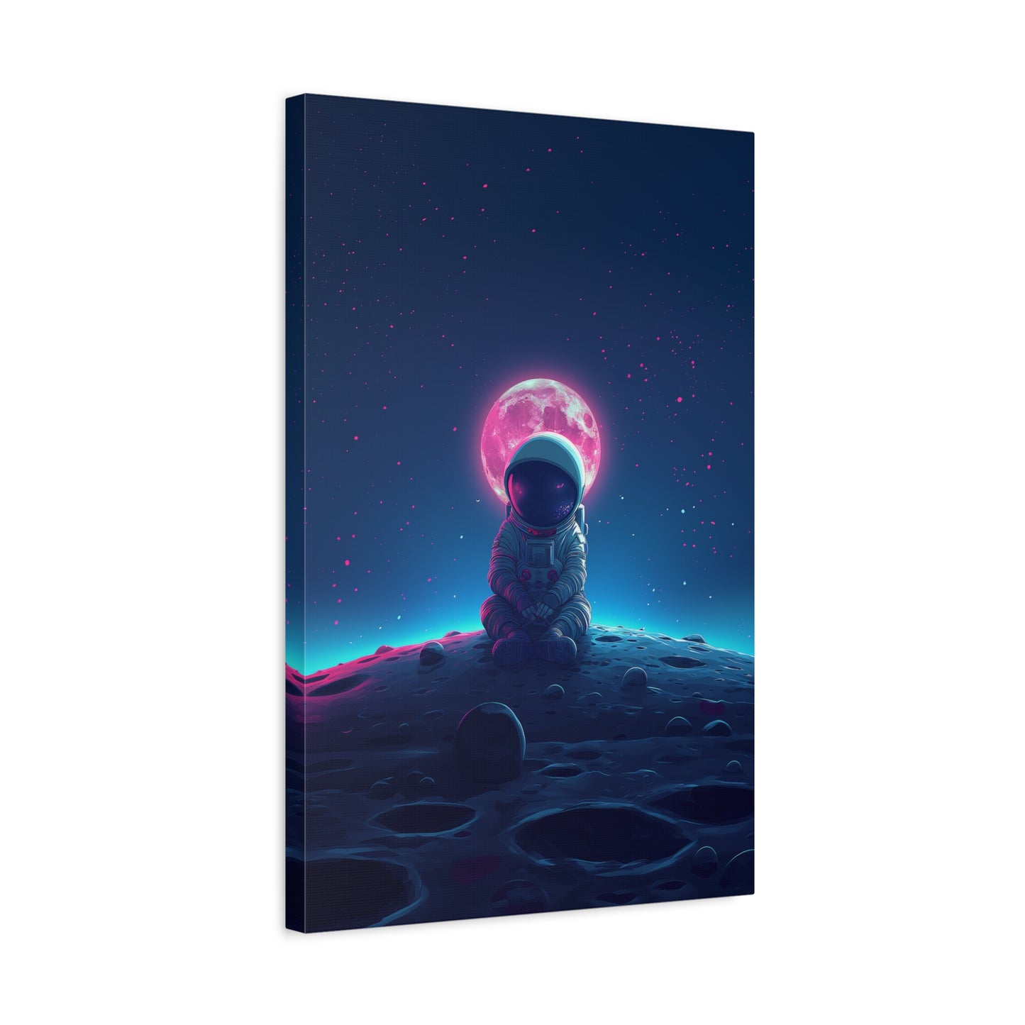 Cosmic Contemplation (Canvas)Astronaut in deep thought on the lunar surface under a glowing moon on canvas print. Shop now for innovative products designed to enhance your digital lifestyle. FasRimaGallery