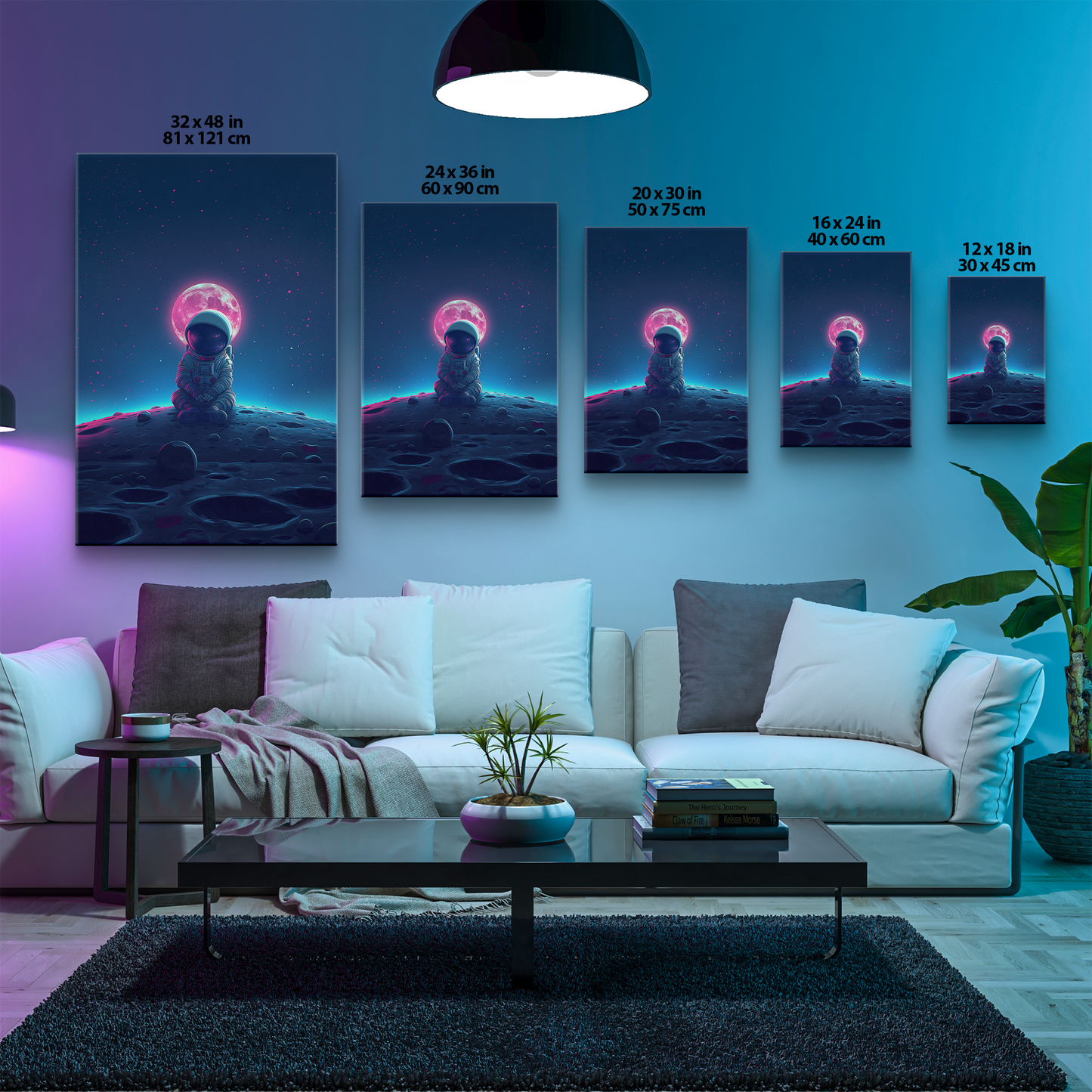 Cosmic Contemplation (Canvas)Astronaut in deep thought on the lunar surface under a glowing moon on canvas print. Shop now for innovative products designed to enhance your digital lifestyle. FasRimaGallery