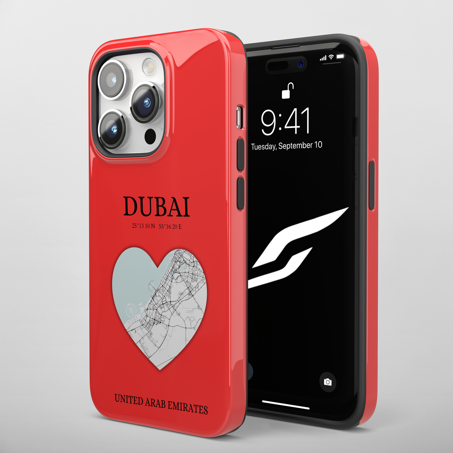 Dubai Heartbeat - Red (iPhone Case 11-15)Capture the essence of Dubai with RimaGallery's Heartbeat Red iPhone case, blending durable protection and unique design. Perfect for iPhone 11-15 models. Free shippRimaGallery