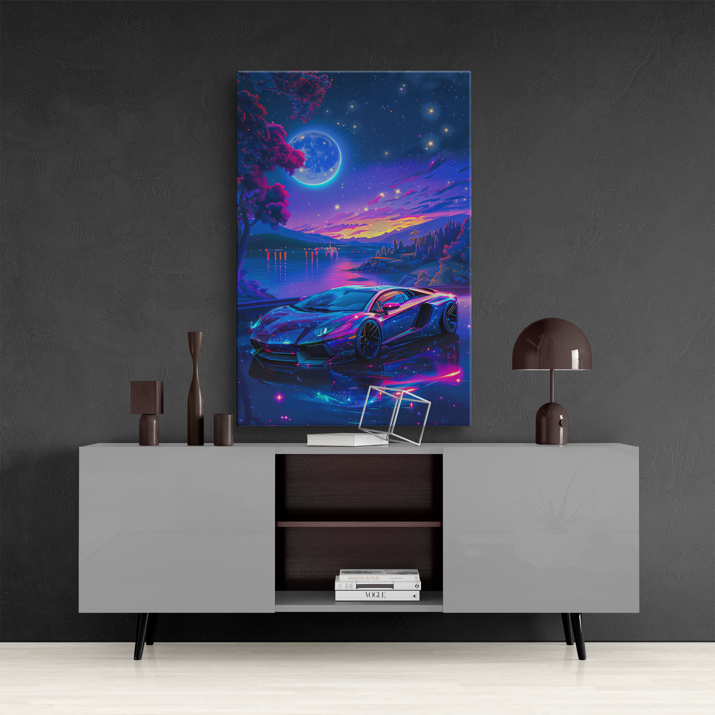 Cosmic Cruise (Canvas)Discover Tangerine Grid at RimaGallery: a premium, eco-friendly canvas celebrating quality and sustainability. Elevate your space with vibrant, lasting art.RimaGallery