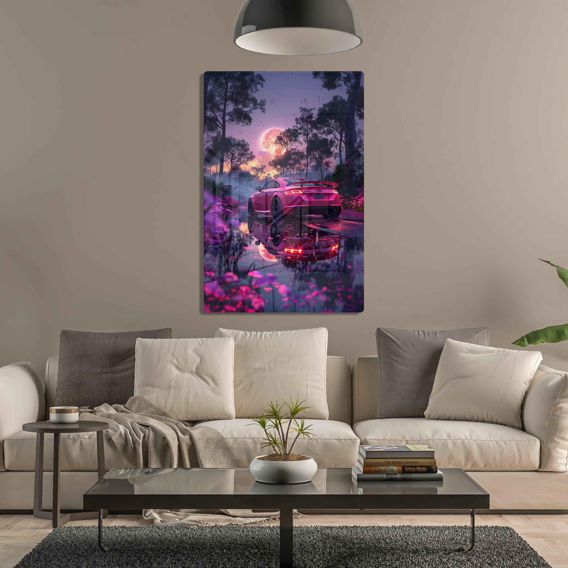 Moonlit Majesty (Acrylic)Step into the universe with 'Moonlit Majesty' on canvas from RimaGallery. Experience the cosmos in your home with vibrant, ethically crafted art. Free shipping in thRimaGallery