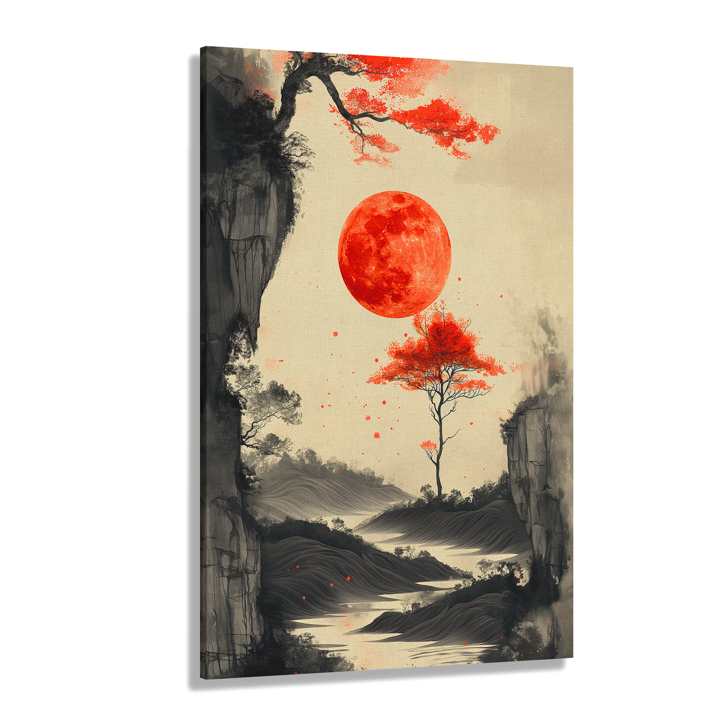 Scarlet Moonrise (Canvas)Ethereal landscape with a vivid red moon canvas print. Shop now for innovative products designed to enhance your digital lifestyle. Fast shipping!RimaGallery