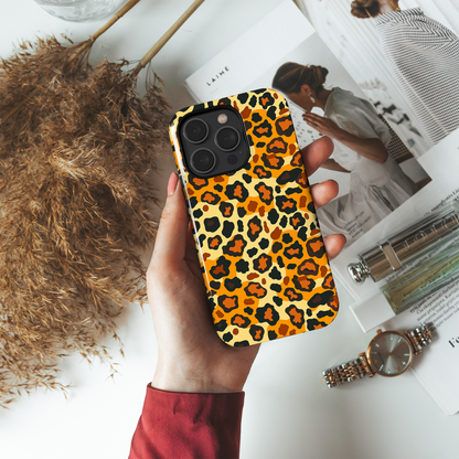 Safari Chic (iPhone Case 11-15)Elevate your iPhone's protection and style with RimaGallery's Trendy animal print pattern with teal accents On case, featuring dual-layer defense and a sleek, glossyRimaGallery