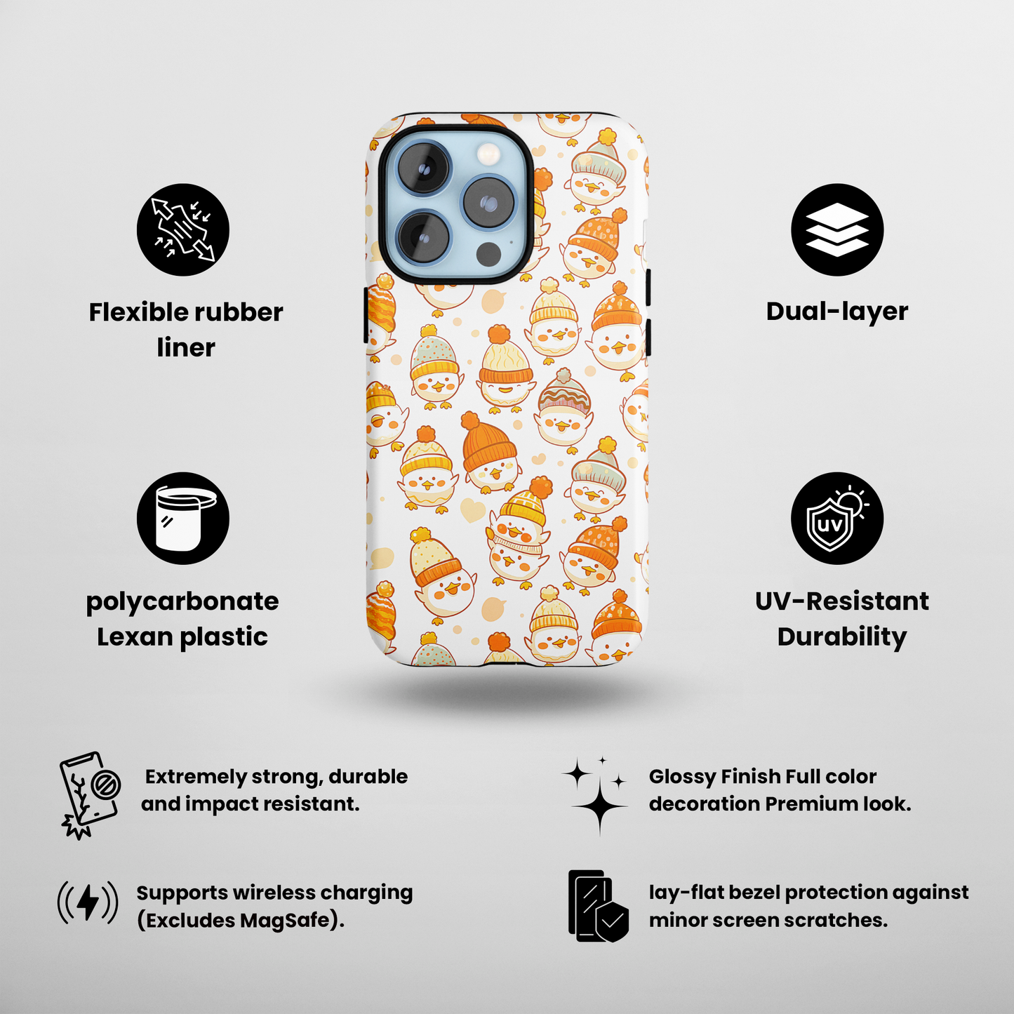 Snowy Snuggles (iPhone Case 11-15)Elevate your iPhone's protection and style with RimaGallery's Adorable snowmen in winter attire patterned On case, featuring dual-layer defense and a sleek, glossy fRimaGallery