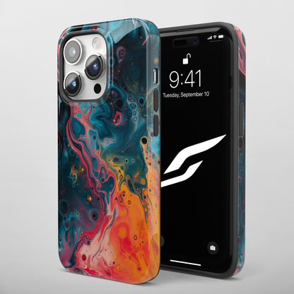 Galactic Swirl (iPhone Case 11-15)Elevate your iPhone's protection and style with RimaGallery's Psychedelic swirls of galaxy colors on a protective phone case On case, featuring dual-layer defense anRimaGallery