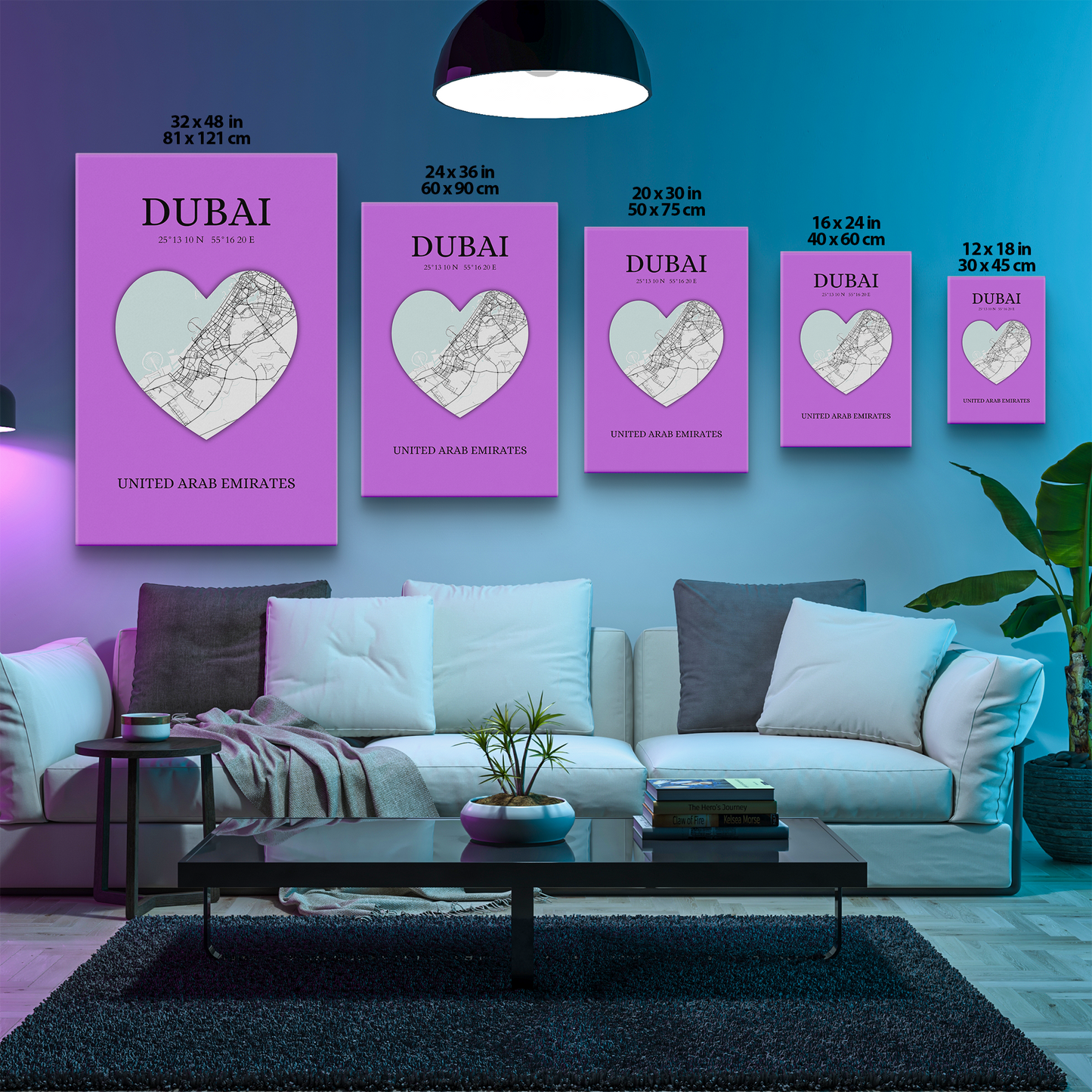 Dubai Heartbeat - Purple (Canvas)Dubai map on a lavender canvas with a heart cutout. Shop now for innovative products designed to enhance your digital lifestyle. Fast shipping!RimaGallery