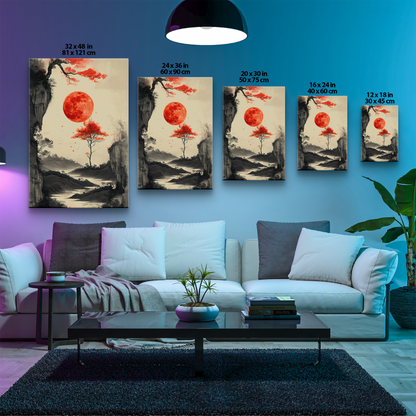 Scarlet Moonrise (Canvas)Ethereal landscape with a vivid red moon canvas print. Shop now for innovative products designed to enhance your digital lifestyle. Fast shipping!RimaGallery