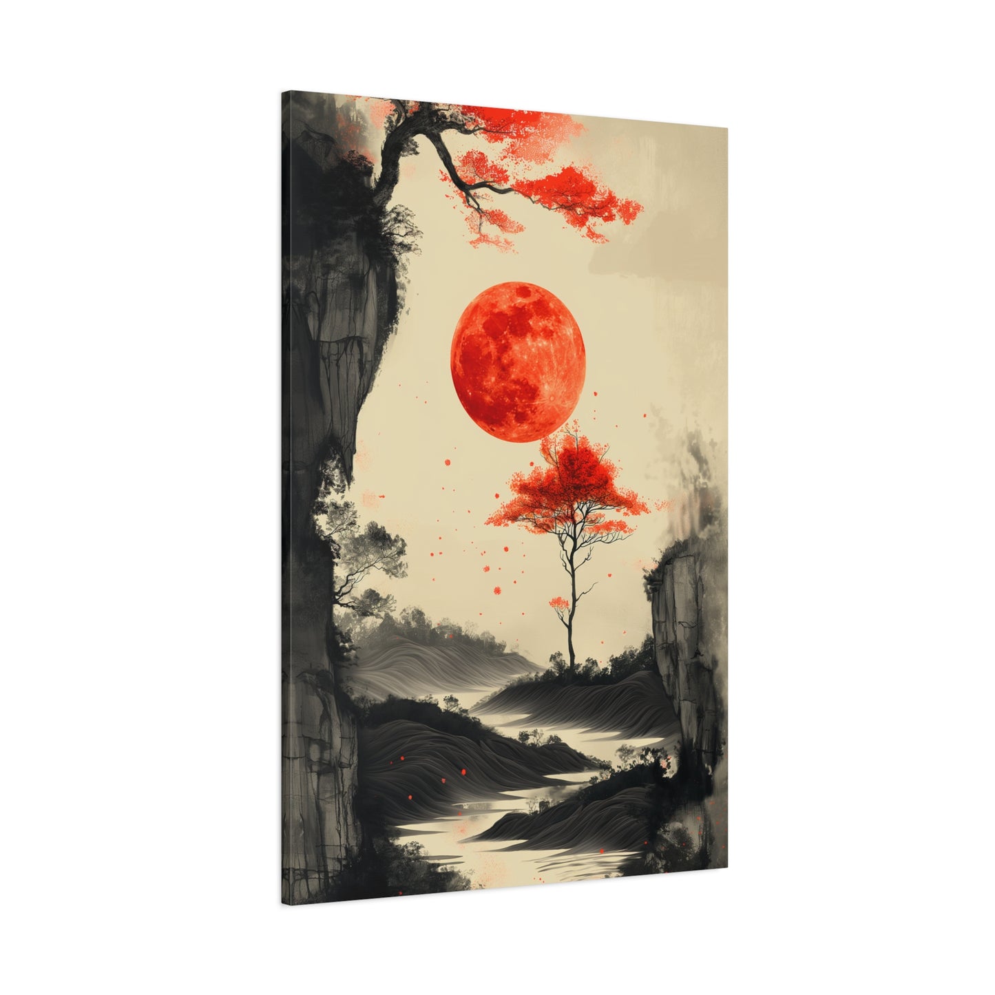 Scarlet Moonrise (Canvas)Ethereal landscape with a vivid red moon canvas print. Shop now for innovative products designed to enhance your digital lifestyle. Fast shipping!RimaGallery