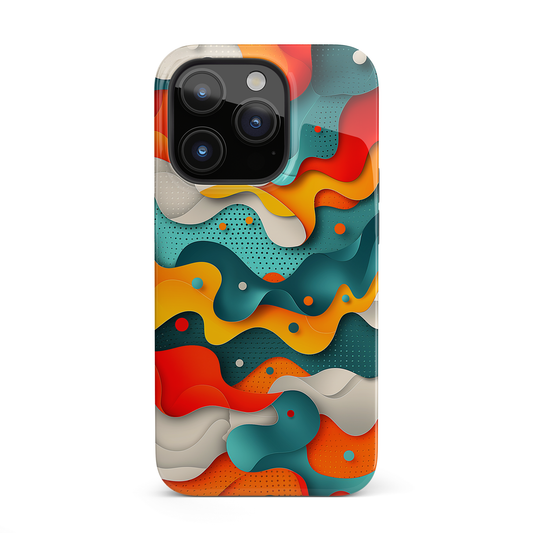 Wavy Whimsy (iPhone MagSafe Case)RimaGallery's MagSafe Cases featuring a Colorful, layered wavy design with a playful touch  designs for iPhone 13, 14, &amp; 15 (Mini, Pro, Max, Plus). Shop now!RimaGallery