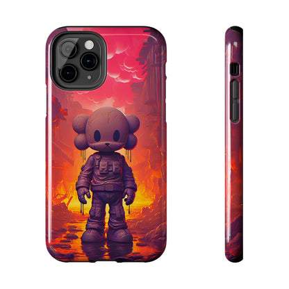 Cuddly Cohort (iPhone Case 11-15)Customize Your World with Unique Art! 🎨 This enchanting "Brave Teddy vs. Robot Apocalypse" design isn't solely for your phone. Dream of showcasing it on a poster, cRimaGallery