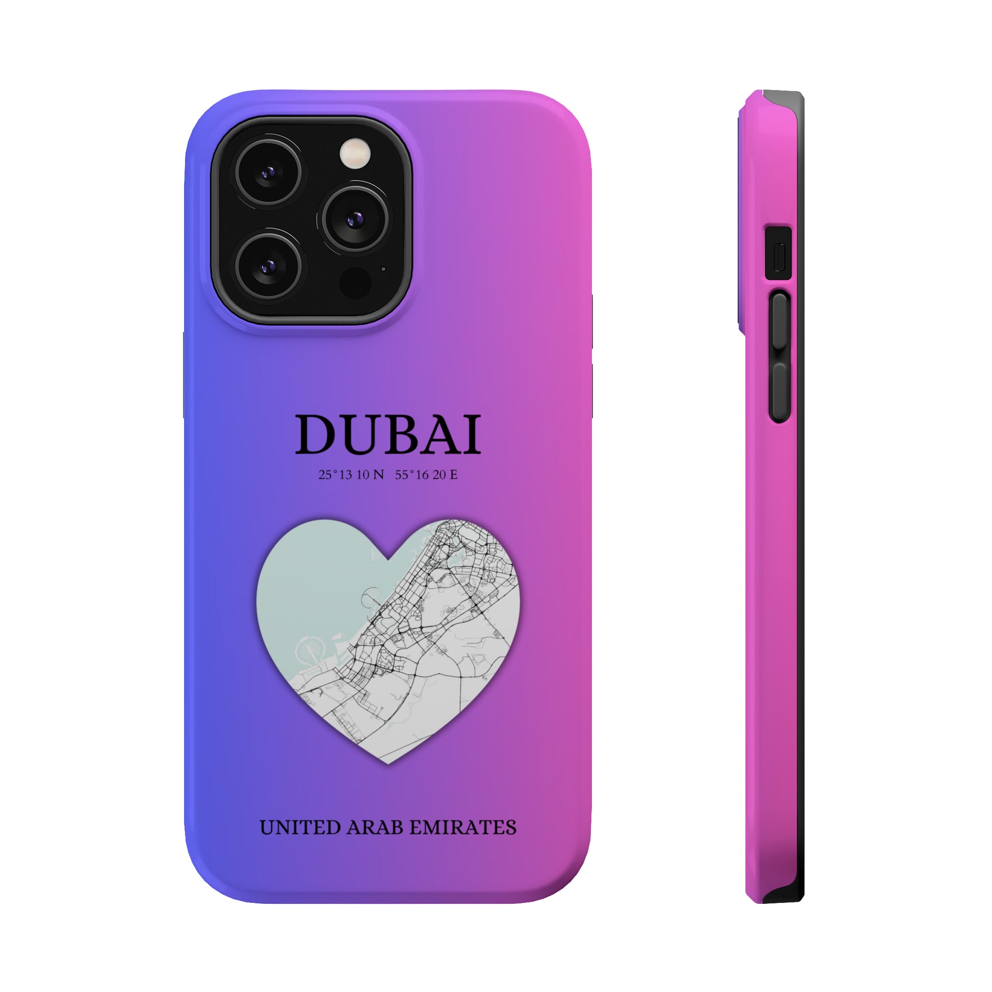 Dubai Heartbeat - Magenta (iPhone MagSafe Case)Elevate your iPhone's style with the Dubai Heartbeat White MagSafe Case, offering robust protection, MagSafe compatibility, and a choice of matte or glossy finish. PRimaGallery