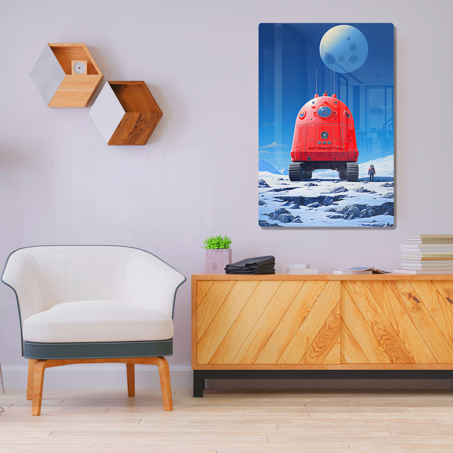 Galactic Outpost (Acrylic)Galactic Outpost  acrylic print brings museum-quality art into your home. The crystal clear 1⁄4” acrylic panel gives a smooth glass-like finish for stunning prints. RimaGallery