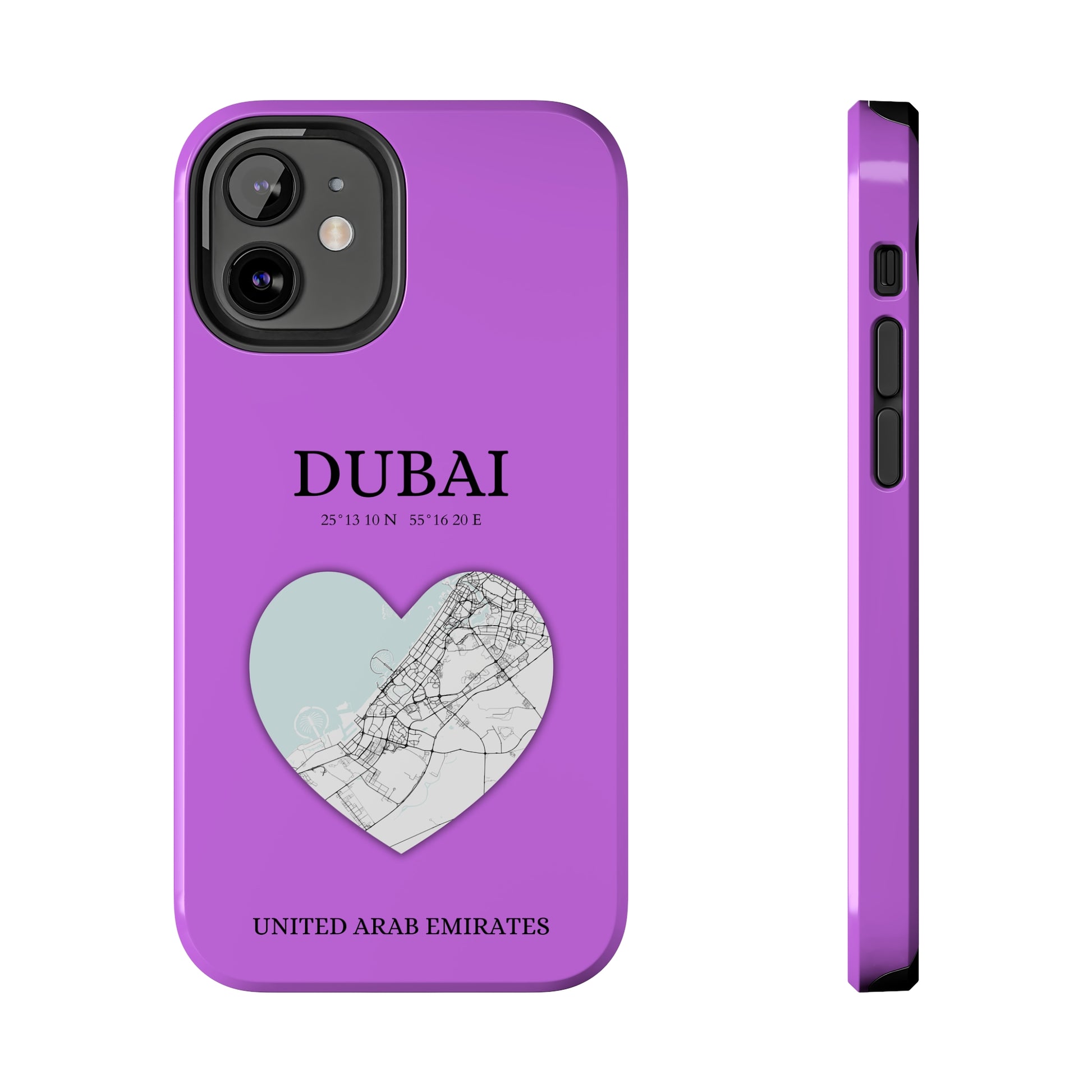 Dubai Heartbeat - Purple (iPhone Case 11-15)Elevate your iPhone with RimaGallery's Dubai York Heartbeat case. Sleek design meets durability for stylish protection. Free US shipping.RimaGallery