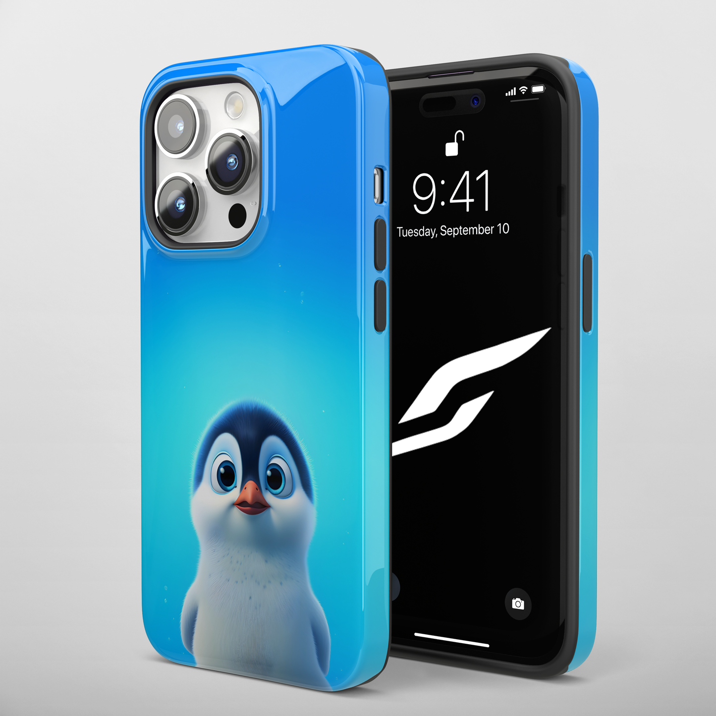 Cute Penguin in the blue (iPhone Case 11-15)