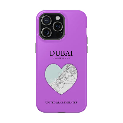 Dubai Heartbeat - Purple (iPhone MagSafe Case)Elevate your iPhone's style with the Dubai Heartbeat Purple MagSafe Case, offering robust protection, MagSafe compatibility, and a choice of matte or glossy finish. RimaGallery