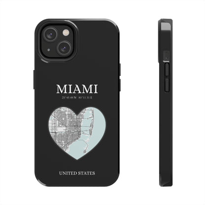 Miami Heartbeat - Black (iPhone Case 11-15)