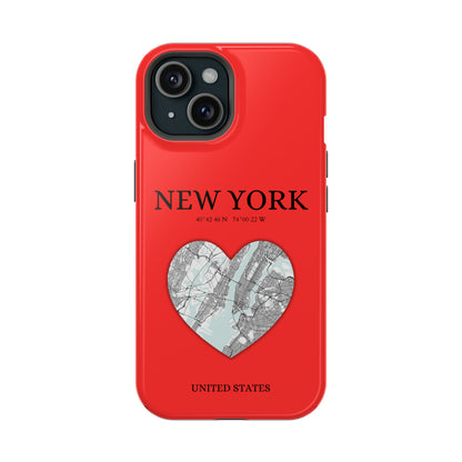 Add a touch of New York to your iPhone with the Red Heartbeat MagSafe Case, offering durable protection, seamless MagSafe compatibility, and a choice between matte o-York Heartbeat - Red (iPhone MagSafe Case)