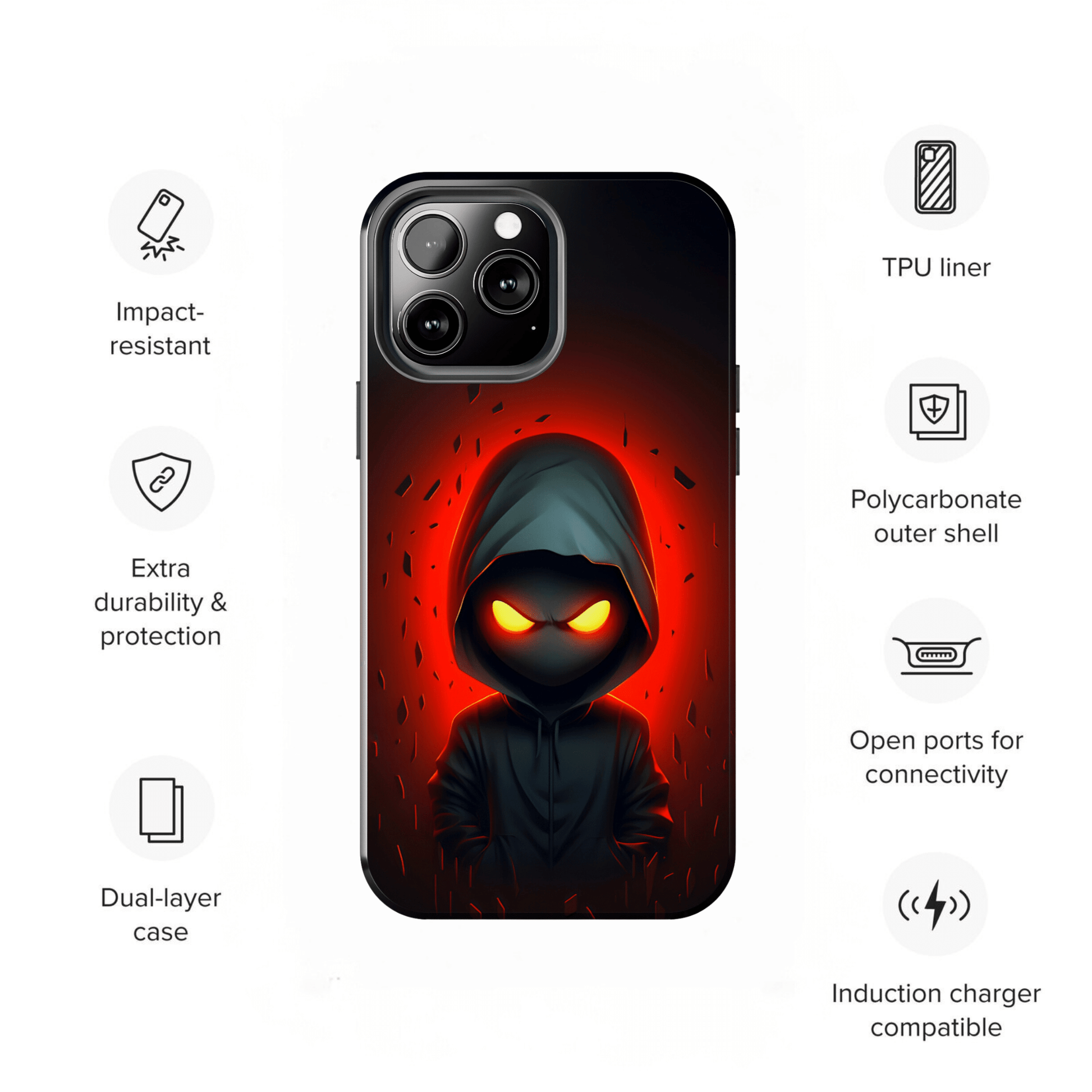 Hoodie Monster (iPhone Case 11-15)Revolutionize your iPhone's look and feel with RIMA Tough Phone Case – ultimate protection meets elegant style for iPhone 11-15. Grab yours now! 🛡️📱RimaGallery