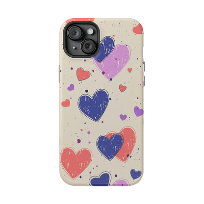 Whimsical Hearts (iPhone MagSafe Case)Rima Gallery presents the exclusive Psychedelic Flow MagSafe Durable Case For iphone 13, 14, 15, Pro, Max. Upgrade to our iPhone 13-15 MagSafe Case: Dual-layer proteRimaGallery