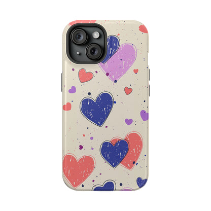 Whimsical Hearts (iPhone MagSafe Case)Rima Gallery presents the exclusive Psychedelic Flow MagSafe Durable Case For iphone 13, 14, 15, Pro, Max. Upgrade to our iPhone 13-15 MagSafe Case: Dual-layer proteRimaGallery