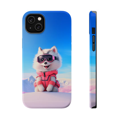Pink Pup Skier (iPhone MagSafe Case)Pink Pup Skier MagSafe Durable Case: Style Meets Protection 📱✨
Upgrade your device with Rima Gallery's Pink Pup Skier MagSafe Durable Case. This case isn’t just aboRimaGallery
