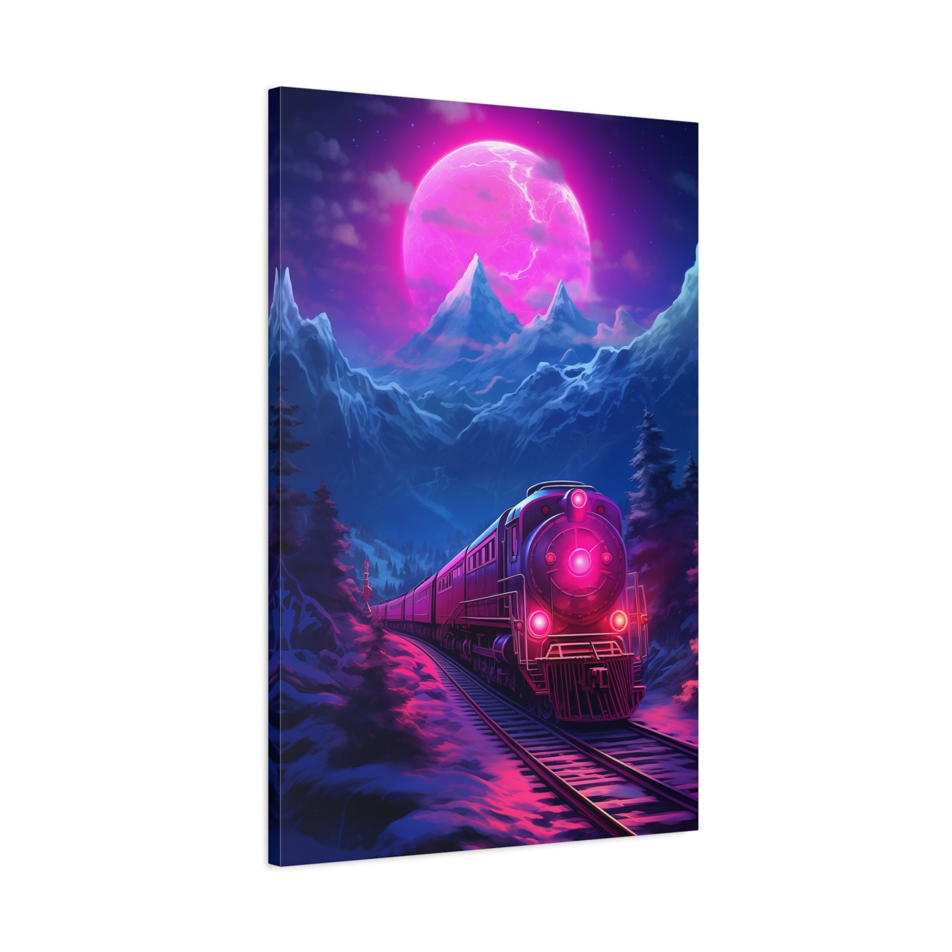 Lunar Express (Canvas)Lunar Express snow train(Canvas  Matte finish, stretched, with a depth of 1.25 inches) Elevate your décor with RimaGallery’s responsibly made art canvases. Our eco-fRimaGallery