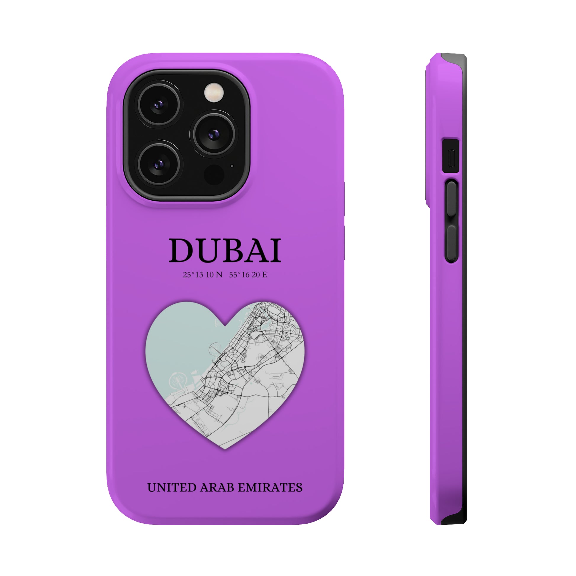 Dubai Heartbeat - Purple (iPhone MagSafe Case)Elevate your iPhone's style with the Dubai Heartbeat Purple MagSafe Case, offering robust protection, MagSafe compatibility, and a choice of matte or glossy finish. RimaGallery