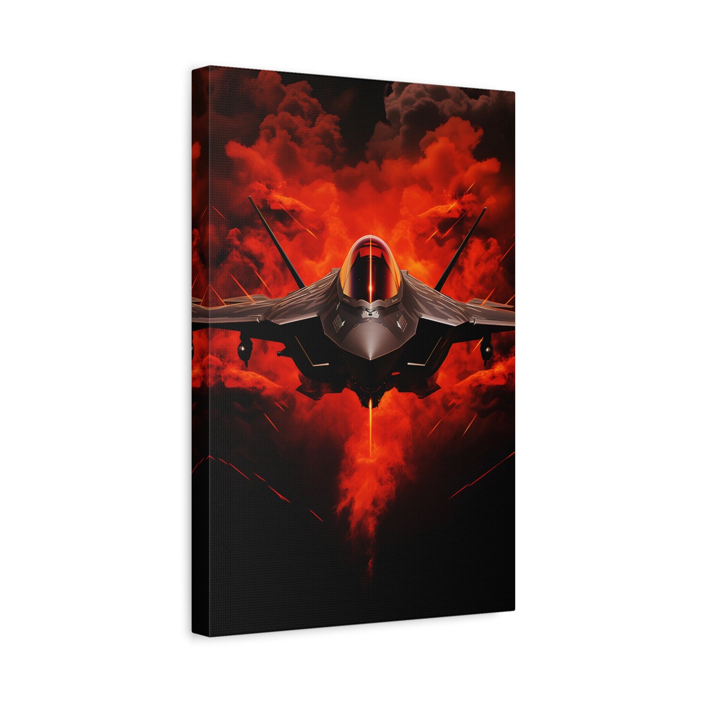Jet Fighter (Canvas)Jet Fighter (Canvas  Matte finish, stretched, with a depth of 1.25 inches) Elevate your décor with RimaGallery’s responsibly made art canvases. Our eco-friendly mateRimaGallery