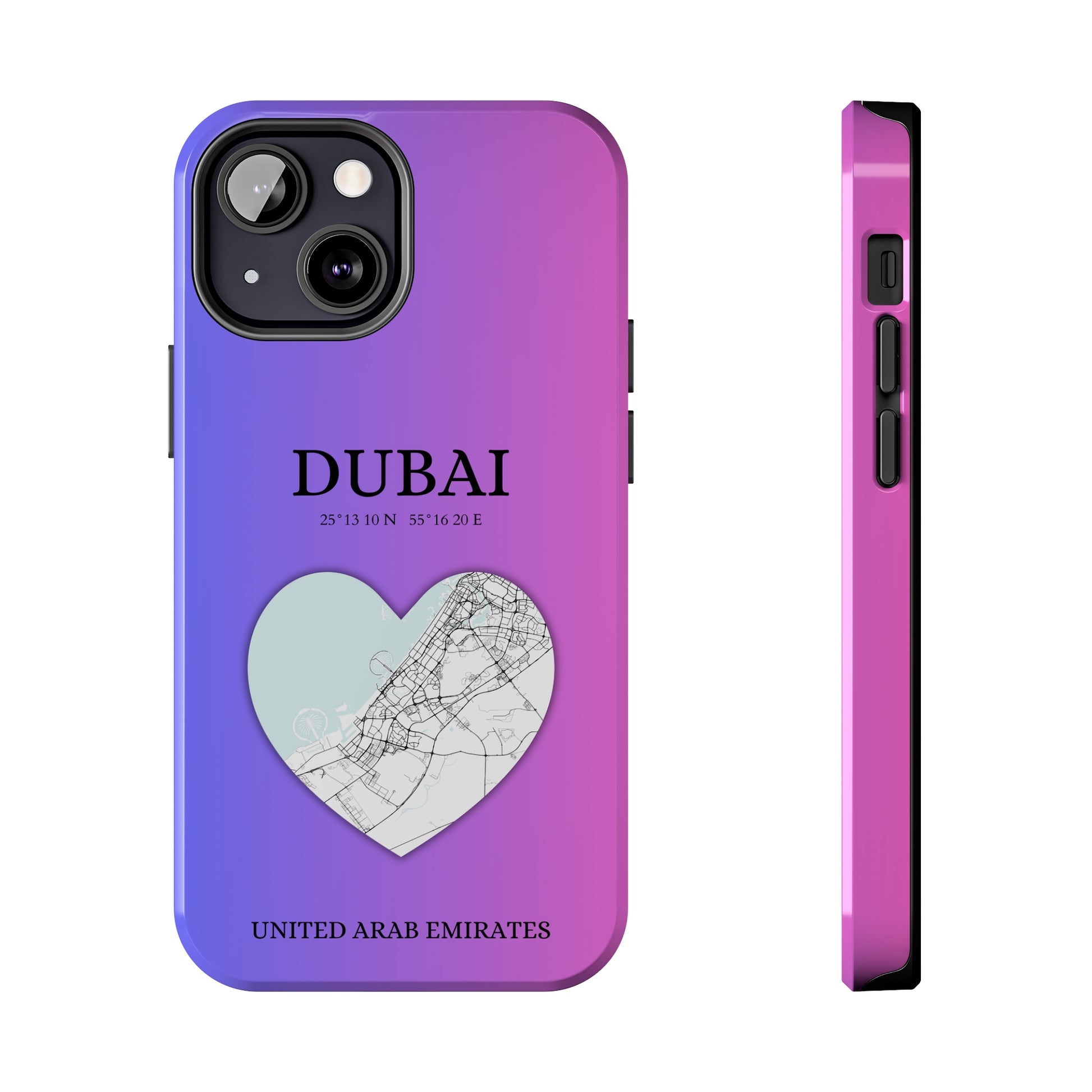 Dubai Heartbeat - Magenta (iPhone Case 11-15)Capture the essence of Dubai with RimaGallery's Heartbeat Magenta iPhone case, blending durable protection and unique design. Perfect for iPhone 11-15 models. Free sRimaGallery