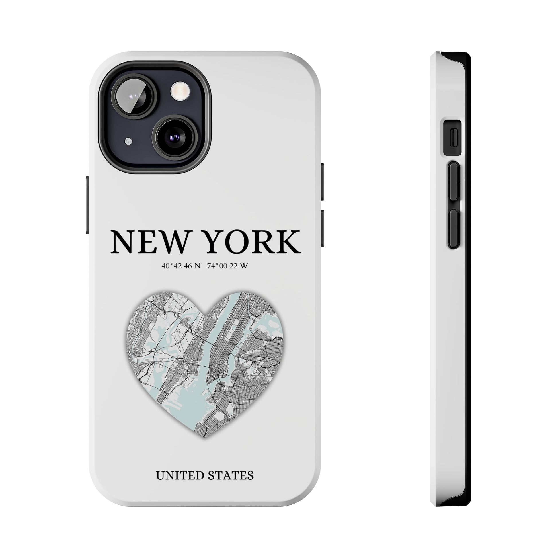 Elevate your iPhone with RimaGallery's New York Heartbeat case. Sleek design meets durability for stylish protection. Free US shipping.-York Heartbeat - White (iPhone Case 11-15)