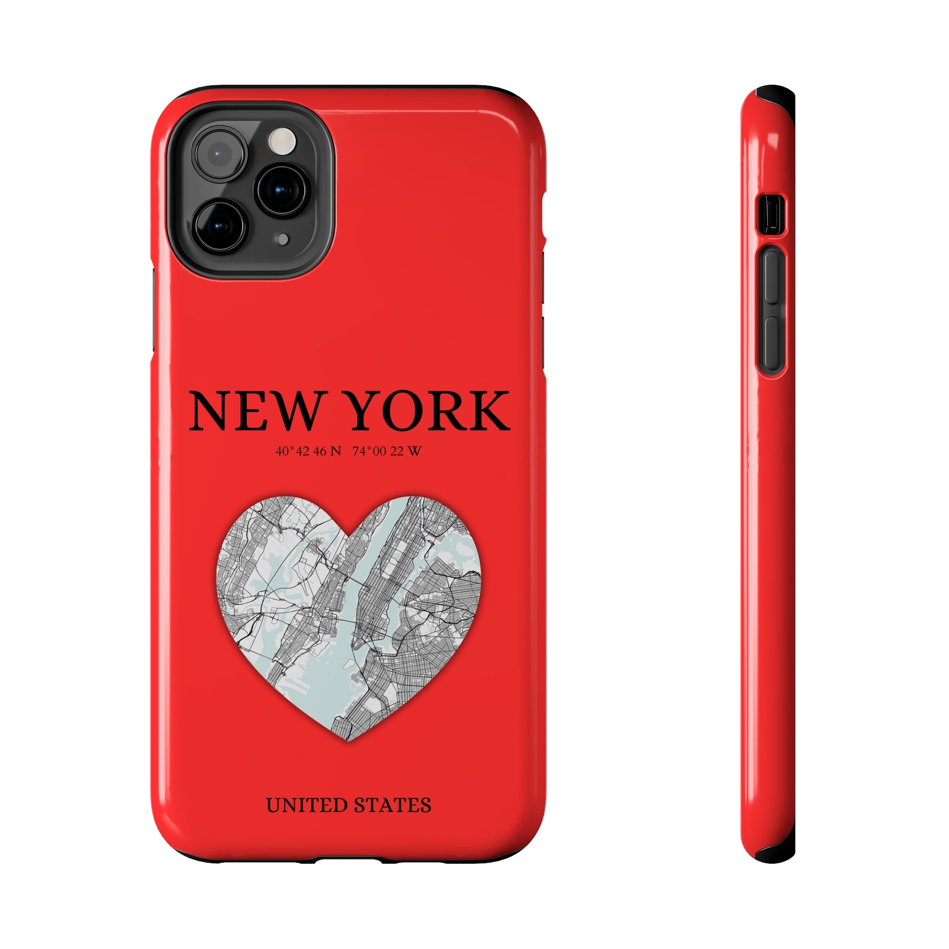 Elevate your iPhone with RimaGallery's New York Heartbeat case. Sleek design meets durability for stylish protection. Free US shipping.-York Heartbeat - Red (iPhone Case 11-15)