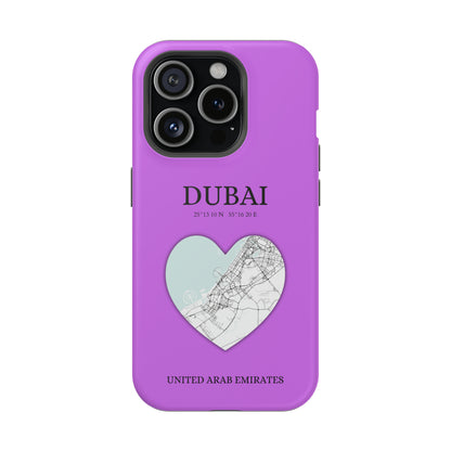 Dubai Heartbeat - Purple (iPhone MagSafe Case)Elevate your iPhone's style with the Dubai Heartbeat Purple MagSafe Case, offering robust protection, MagSafe compatibility, and a choice of matte or glossy finish. RimaGallery