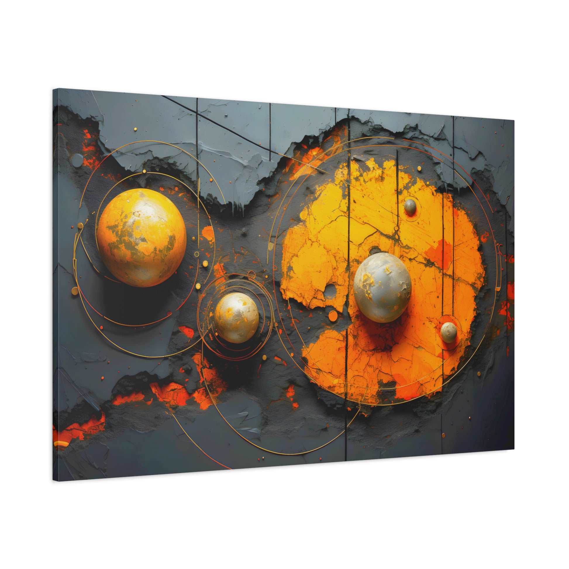 Several Planets (Canvas  Matte finish, stretched, with a depth of 1.25 inches) Elevate your décor with RimaGallery’s responsibly made art canvases. Our eco-friendly -Planets (Canvas)