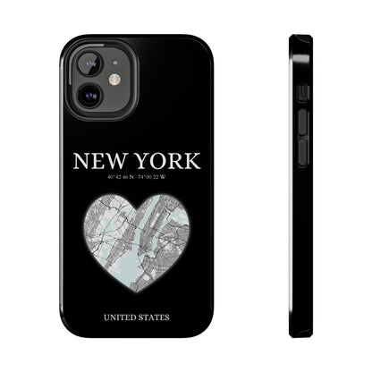 New York Heartbeat - Black (iPhone Case 11-15)