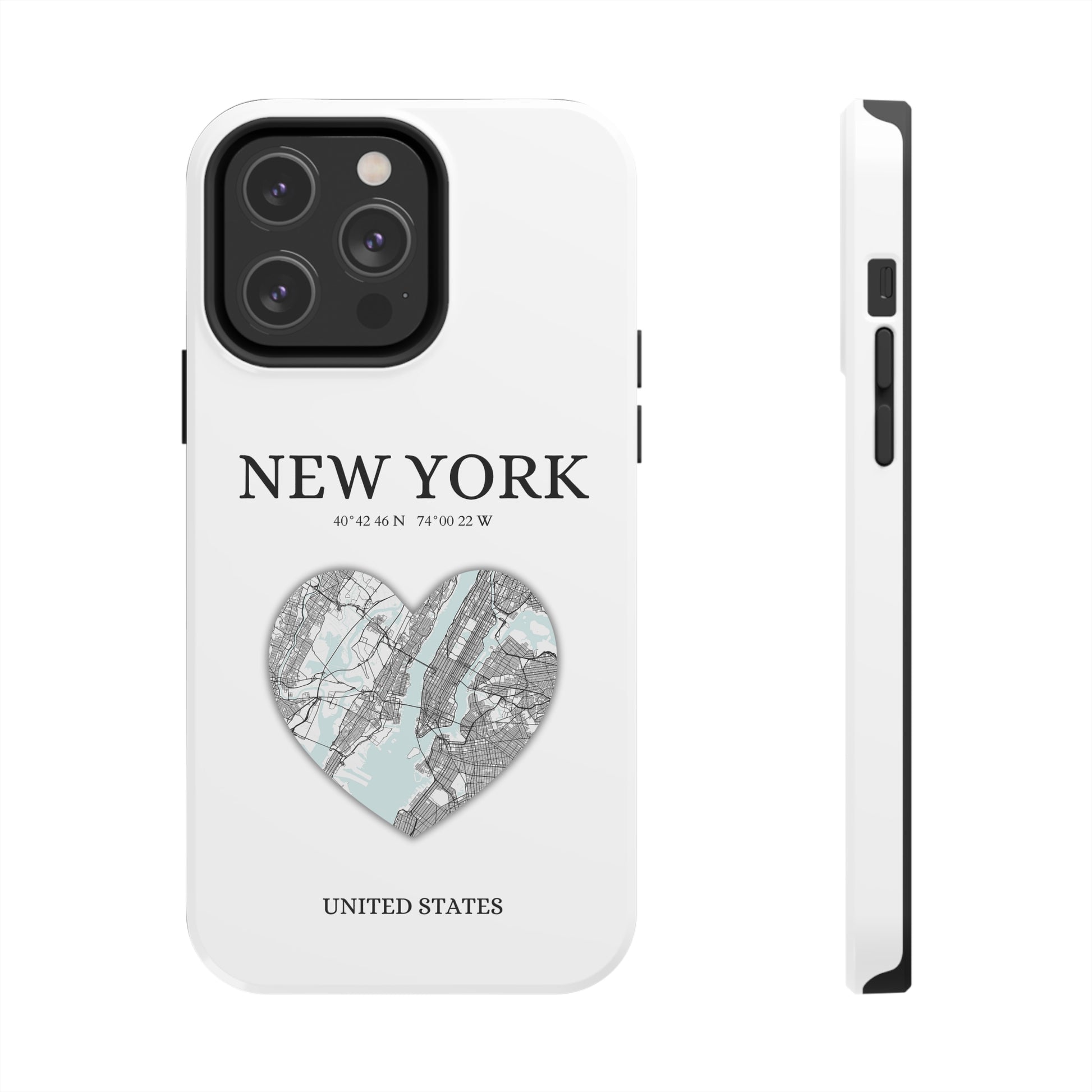 Elevate your iPhone with RimaGallery's New York Heartbeat case. Sleek design meets durability for stylish protection. Free US shipping.-York Heartbeat - White (iPhone Case 11-15)