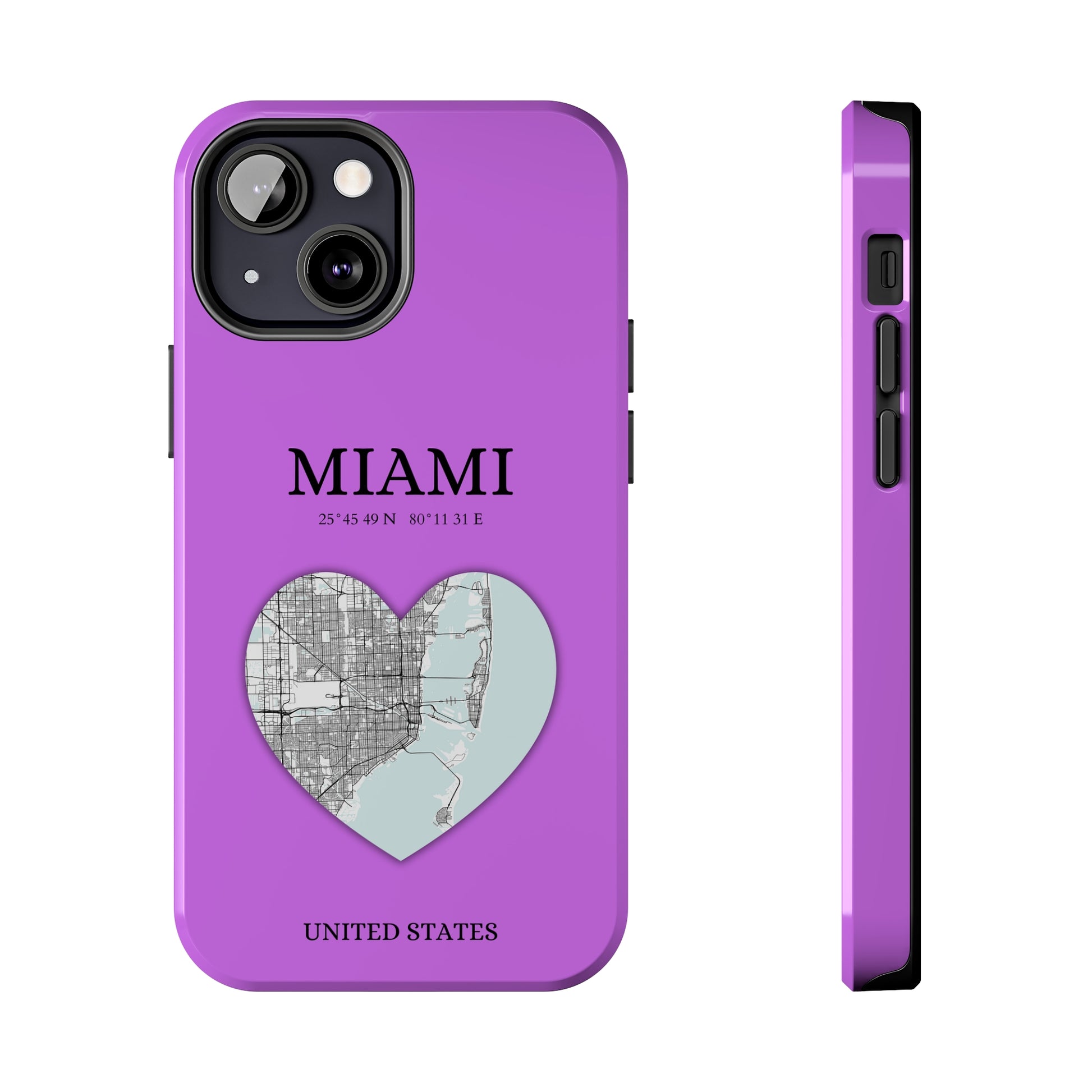 Miami Heartbeat - Purple (iPhone Case 11-15)Capture the essence of MIAMI with RimaGallery's Heartbeat Purple iPhone case, blending durable protection and unique design. Perfect for iPhone 11-15 models. Free shRimaGallery