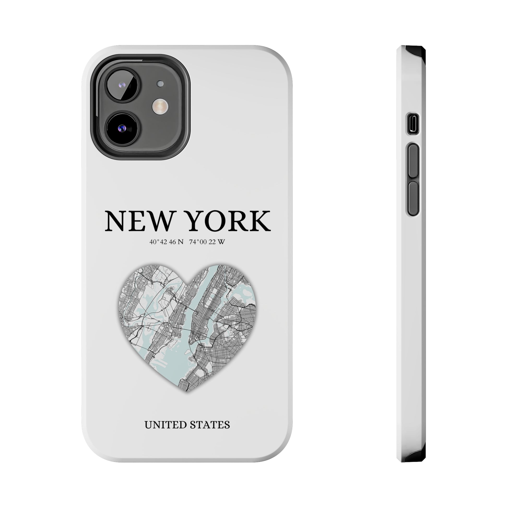 Elevate your iPhone with RimaGallery's New York Heartbeat case. Sleek design meets durability for stylish protection. Free US shipping.-York Heartbeat - White (iPhone Case 11-15)