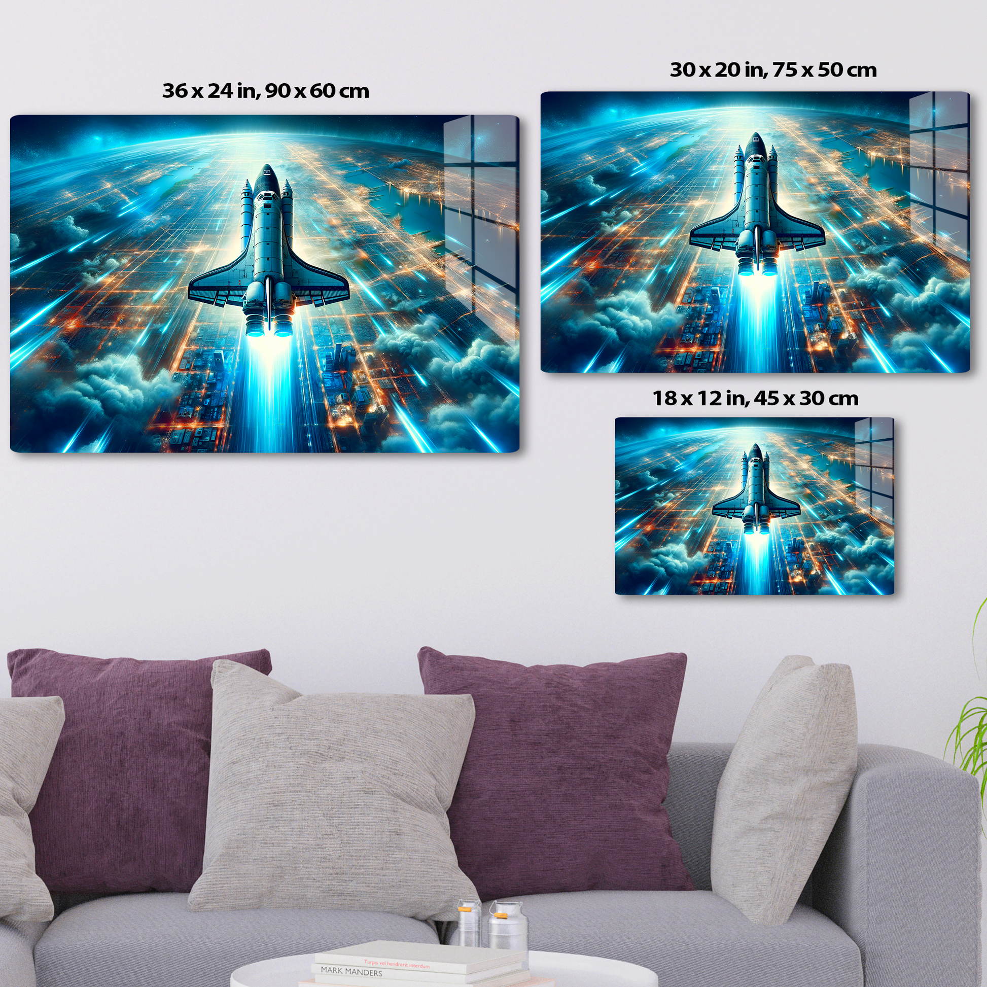 Orbital Blaze Odyssey (Acrylic)Make a statement with Orbital Blaze Odyssey acrylic prints. The 1⁄4" acrylic panel exudes the illusion of a smooth glass surface for vibrant artwork. Pre-installed hRimaGallery