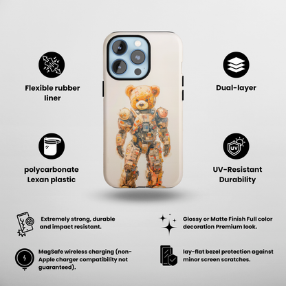 Teddy Mech (iPhone MagSafe Case)Teddy Mech Revolutionize your iPhone's look and feel with RIMA Tough Phone Case – ultimate protection meets elegant style for iPhone 11-15. Grab yours now! 🛡️📱RimaGallery