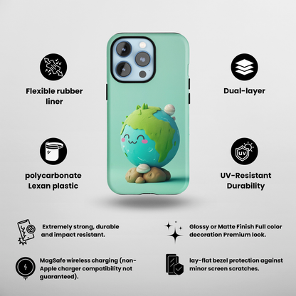 Adorable clay earth (iPhone MagSafe Case)Revolutionize your iPhone's look and feel with RIMA Tough Phone Case – ultimate protection meets elegant style for iPhone 11-15. Grab yours now! 🛡️📱RimaGallery