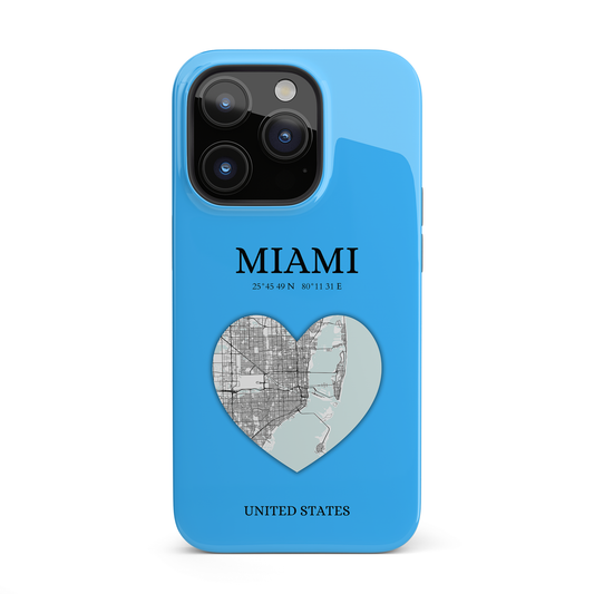 Miami Heartbeat - Sky Blue (iPhone Case 11-15)