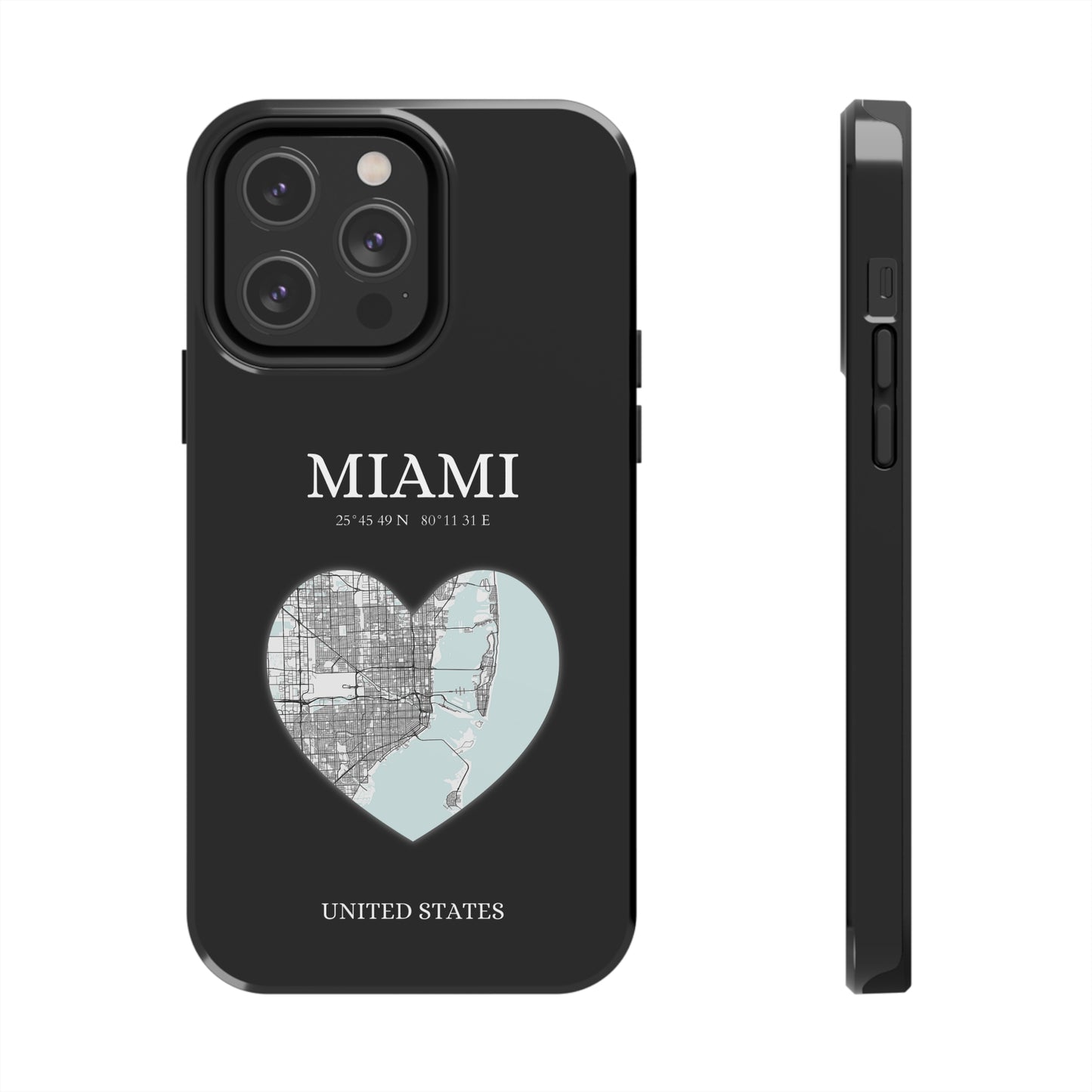 Miami Heartbeat - Black (iPhone Case 11-15)