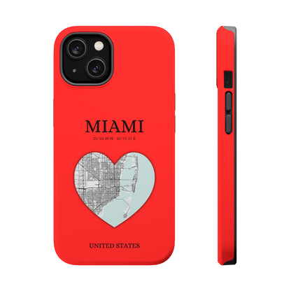Miami Heartbeat - Red (iPhone MagSafe Case)Elevate your iPhone's style with the Miami Heartbeat Red MagSafe Case, offering robust protection, MagSafe compatibility, and a choice of matte or glossy finish. PerRimaGallery